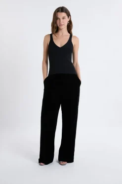 Camiseta sin mangas acanalada brillante