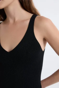 Camiseta sin mangas acanalada brillante