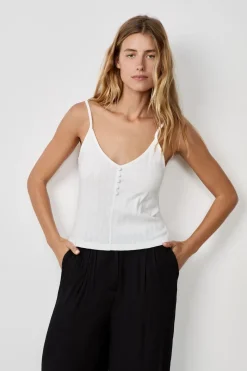 Camiseta sin mangas de algodón con tirantes finos