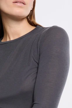 Camiseta térmica de cuello redondo con lana