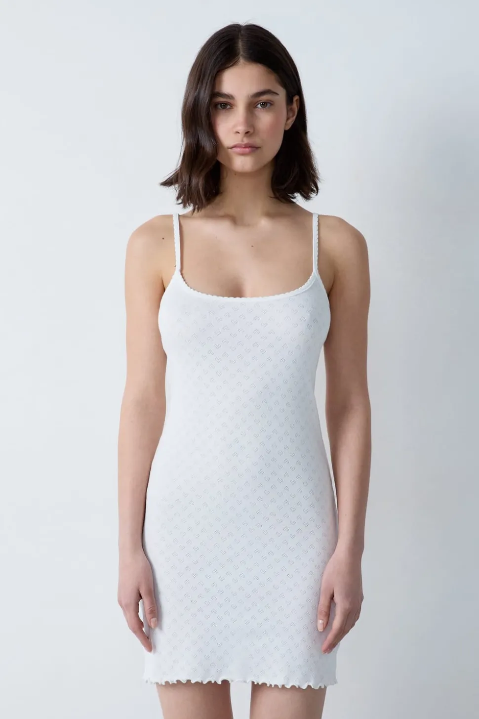 Camisón corto de algodón estampado