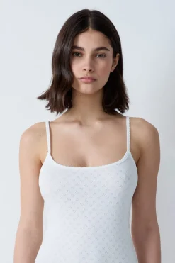 Camisón corto de algodón estampado