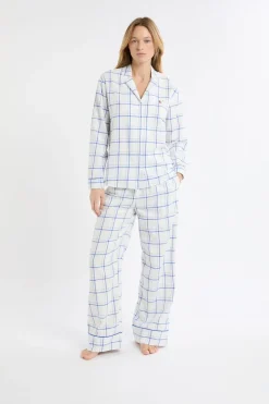 Camisón de algodón a cuadros