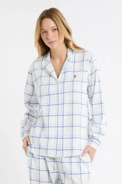 Camisón de algodón a cuadros