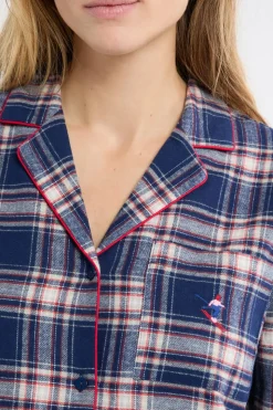 Camisón de algodón a cuadros