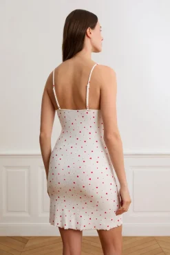 Camisón de algodón con estampado de corazones