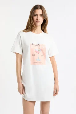 Camisón de algodón estampado