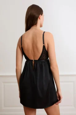 Camisón de tul con estampado de leopardo