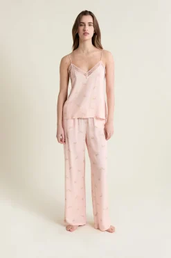 Caraco satiné à motifs