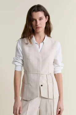 Chaleco sin mangas a rayas