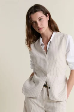 Chaleco sin mangas a rayas