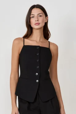 Chaleco sin mangas con botones