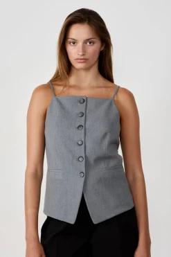 Chaleco sin mangas con botones