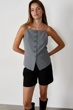 Chaleco sin mangas con botones