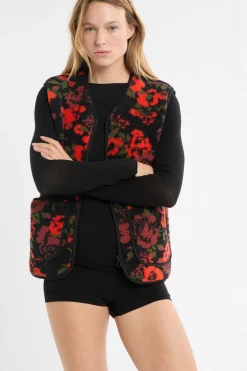 Chaleco sin mangas con efecto sherpa