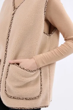 Chaleco sin mangas con efecto sherpa