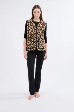 Chaleco sin mangas con efecto sherpa