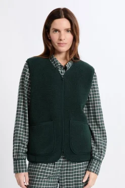 Chaleco sin mangas con efecto sherpa