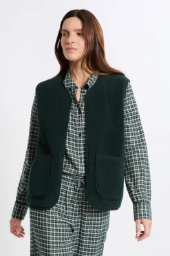 Chaleco sin mangas con efecto sherpa