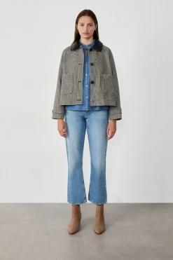 Chaqueta corta de jacquard con lana