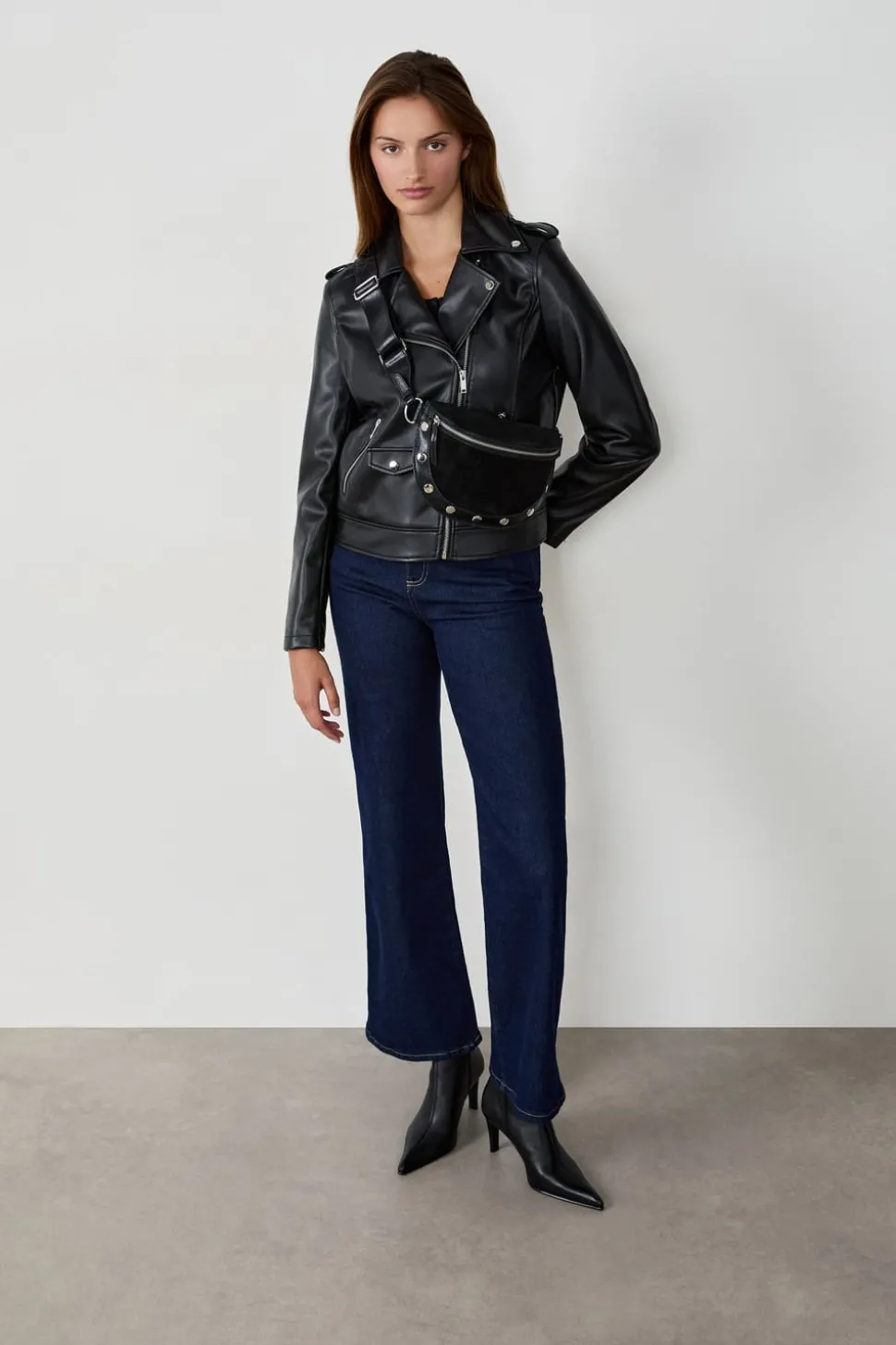 Chaqueta efecto cuero