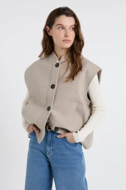 Chaqueta sin mangas con lana