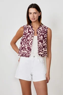 Chaqueta sin mangas estampada