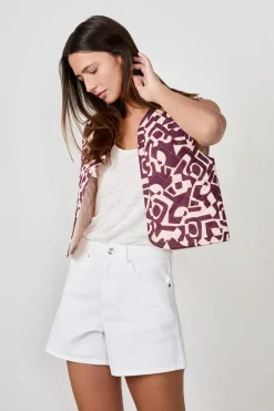 Chaqueta sin mangas estampada