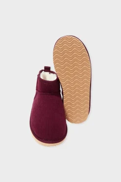 Chaussons bottines effet velours