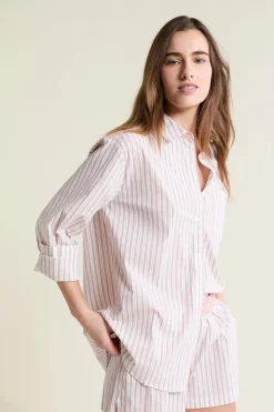 Chemise de pyjama à rayures avec coton