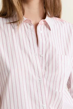 Chemise de pyjama à rayures avec coton