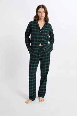 Conjunto de pijama de 2 piezas a cuadros de algodón