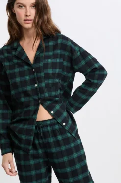 Conjunto de pijama de 2 piezas a cuadros de algodón