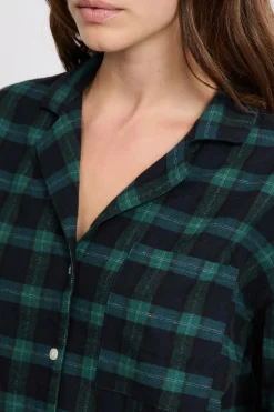 Conjunto de pijama de 2 piezas a cuadros de algodón