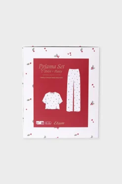 Conjunto de pijama de 2 piezas con estampado de algodón