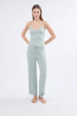 Conjunto de pijama de 2 piezas de punto fino