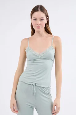 Conjunto de pijama de 2 piezas de punto fino