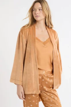 Conjunto de pijama de 3 piezas de satén con estampado floral