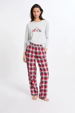 Conjunto de pijama de 3 piezas con estampado y algodón