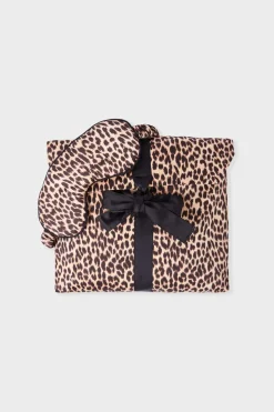 Conjunto de pijama de 2 piezas con estampado y antifaz