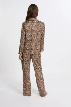 Conjunto de pijama de 2 piezas con estampado y antifaz