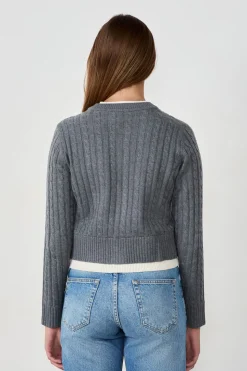 Cárdigan de cuello redondo con botones