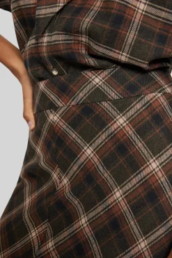 Falda larga estampada de algodón