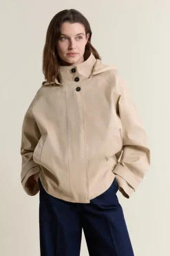 Gabardina con capucha y algodón