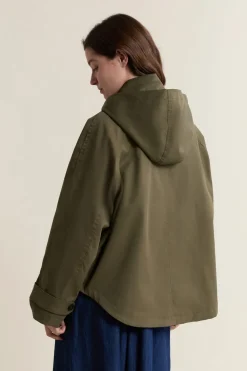 Gabardina con capucha y algodón