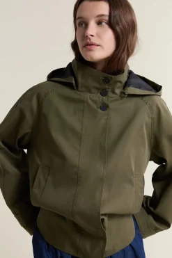 Gabardina con capucha y algodón