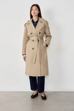 Gabardina larga con cinturón