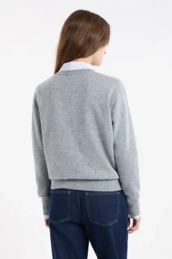 Jersey con cuello en V de lana