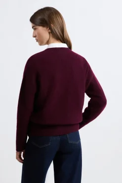 Jersey de cuello en V de cashmere