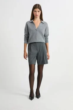 Jersey de cuello polo de cashmere